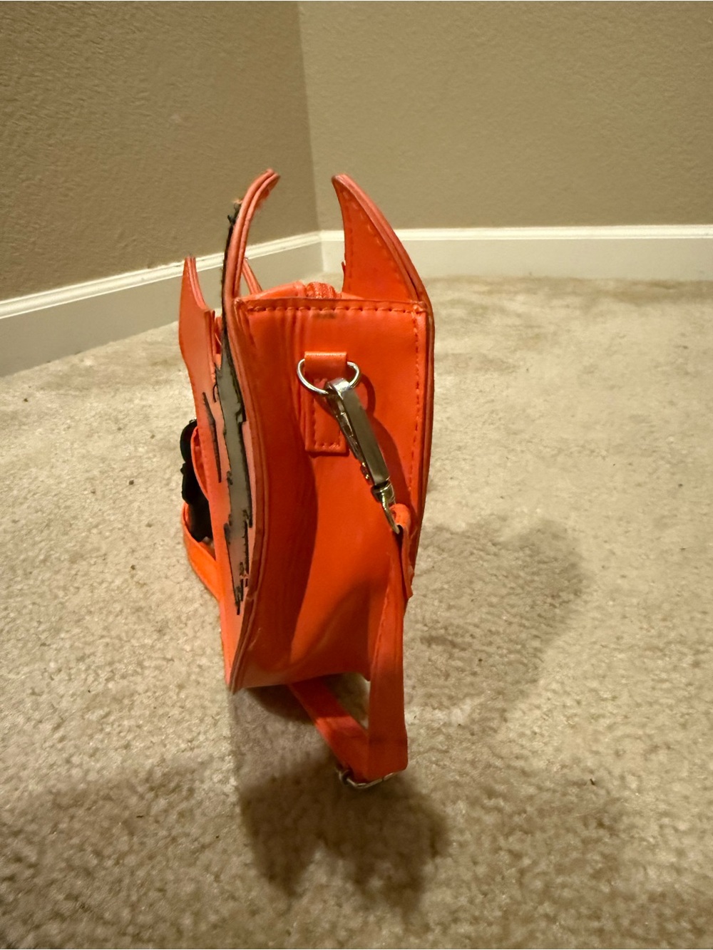 101.Trick r Treat Orange Pumpkin Jack-O'-Lantern Crossbody Bag for Women - Picture 8 of 9